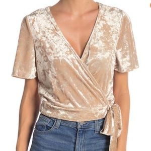 Love, Fire Crushed Velvet Wrap Top